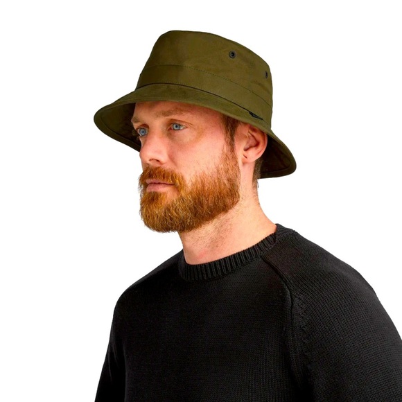 New TILLEY Waxed Cotton Bucket Hat - Green Men Sz S UPF50+ sun protection
